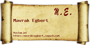 Mavrak Egbert névjegykártya